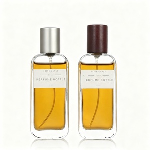 Envases de Perfume Magnéticos de Madera con Tapa Cuadrada Plana, 30ml 50ml 100ml, Caja de Vidrio de Lujo, Embalaje Recargable Premium para Exportación - Product Image 1