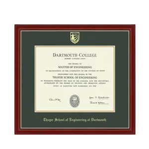 Burgundy Wood Graduation Photo Frame Document Certificate A4 College Degree Diploma Frame With University Logo