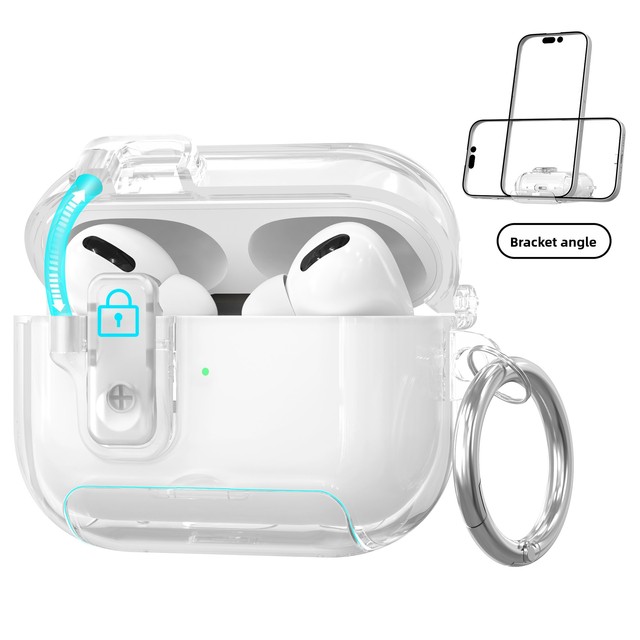 Wholesale Custom Transparent Crystal Clear Switch Lock Case for Newest AirPods 4 Pro 2 Pro 3 Accessories Factory Supply