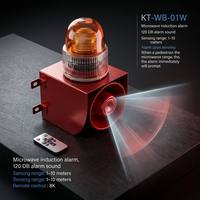 Alarma de Seguridad por Inducción de Microondas de Alta Resistencia, Sirena de 120dB, Luz Estroboscópica, Dispositivo de Advertencia para Entrada de Obras de Construcción