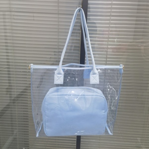 Custom <b>Large</b> Transparent PVC Fashion Travel Tote <b>Bag</b> for Women Reusable Summer Autumn Spring Winter Waterproof <b>Beach</b> Open - Product Image 6