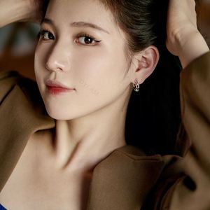 Dylam Newest Tik Tok Trendy <b>Top</b> End Chain Clasped Rhodium-Plated 925 Sterling Silver 5A Zircon Baguette Stud <b>Earrings</b> - Product Image 2