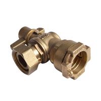 Approbation CE Acs Type d'angle femelle laiton forgé verrouillable compteur d'eau robinet à tournant sphérique pour eau huile gaz