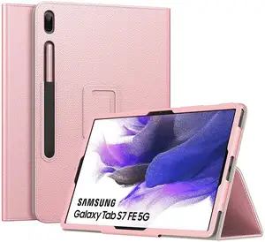 Nouvel arrivage Étui livre en cuir PU pour Samsung Tab A7 Lite S7 FE A8 S8 S8 + S8 Ultra Active4 Pro Folio 2-Folding Stand Cover Wallet