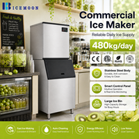 Machines à glaçons modulaires pour les chaînes de cafés et de salons de thé, avec production de glaçons en cubes, boîtier en acier inoxydable et diagnostic automatique
