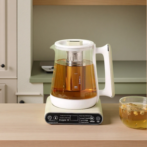 Pot à thé en verre 110V 1,8L 800W, infuseur à thé multifonction, température réglable 40-90 ℃   Filtre à tisane 304 pour infusions aux herbes – Fournisseur Taïwanais - Product Image 1