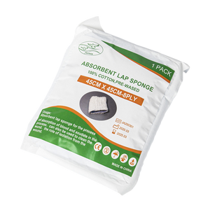 Esponja Quirúrgica Estéril de 90 cm, 100% Algodón, Compresa Abdominal con Hilo Detectable por Rayos X, Aprobada por ISO - Product Image 1