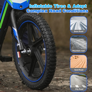 Vélo électrique pour enfants 150W, pneus gonflables de 12 pouces, 2 vitesses, vitesse maximale de 10 MPH, accélérateur rotatif, vélo électrique tout-terrain pour enfants - Product Image 4