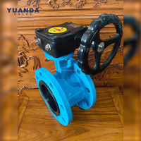 Vanne papillon à bride en fonte ductile D341X à commande par vis sans fin, joint souple PN16 DN100 pour conduite d'alimentation en eau