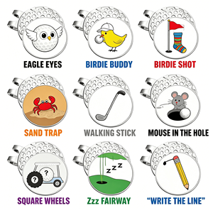 Marcatori per Palline da Golf Personalizzati dai Produttori, Aspetto Ottone, Magnetici, con Clip per Cappello, Stile Pebble Beach - Product Image 2