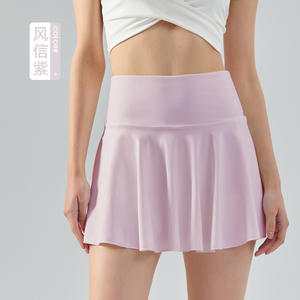 OEM 2 in 1ハイウエストヌード感じスカート女性用ゴルフテニスウェアサイドポケット付きカスタムロゴプリーツPadelスカート - Product Image 5