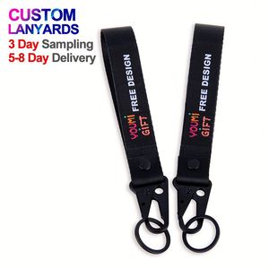 Nylon Belt Webbing Strap with Tactical Gear Clip Molle Hook and Loop Carabiner Keychain EDC <b>Key</b> <b>Ring</b> Holder - Product Image 1