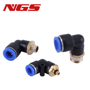 وصلات هوائية سريعة بزاوية قائمة بأنابيب 4-12 مم وسن ذكر BSPT 1/4 و1/8 و3/8 و1/2 بوصة - Product Image 2