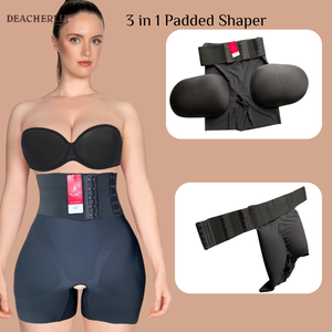 3 en 1 acolchado Shaper Tummy Wrap cintura entrenador Panty faja Hip Butt Enhancer vaina sin costuras extraíble Hip Bum Pads - Product Image 2