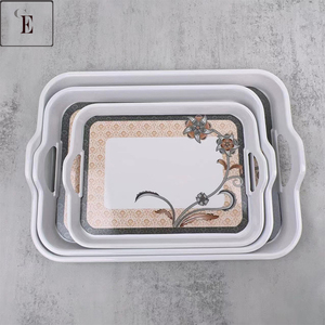 Không Thể Phá Vỡ Tùy Chỉnh In Ấn Trắng Melamine Khay Ramadan Thực Phẩm Phục Vụ Bộ Khay Nhà Hàng Khách Sạn Khay Tấm Melamine - Product Image 1
