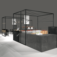 Meuble de présentation commercial moderne personnalisé, kiosque, unité de présentation alimentaire, stand pop, comptoir avec éclairage LED pour la présentation de la viande dans les centres commerciaux
