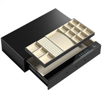 Coffre-fort coulissant pour la sécurité domestique avec serrure biométrique à empreinte digitale, boîte de rangement pour bijoux, argent, documents et objets de valeur