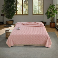 Couettes d'été et couvertures en tricot brodé moelleuses, jetés de lit doux pour un confort optimal