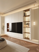 Meuble TV cheminée électrique LED extensible et convertible en bois gris foncé, style traditionnel et moderne de luxe, avec rangement pour salon