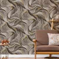 Papier peint floral moderne 3D à vagues tourbillonnantes, options multicolores, papier peint vinyle pour la décoration murale de la maison, de l'hôtel et des espaces commerciaux