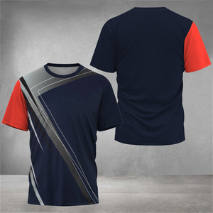 <span class=keywords><strong>T</strong></span>-<span class=keywords><strong>shirt</strong></span> Sportiva da Uomo alla Moda, Casual e Comoda, per Badminton e Corsa, con Stampa in Sublimazione 3D, Maniche Corte - Product Image 3