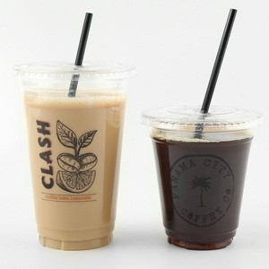 32 oz 12 oz couvercle à café <span class=keywords><strong>couleur</strong></span> <span class=keywords><strong>jetable</strong></span> eau imprimé logo <span class=keywords><strong>verre</strong></span> à jus dépoli 16oz personnalisé clair pet u forme 12 oz gobelets en plastique - Product Image 1