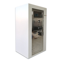 Douche d'air double pour deux personnes, en acier inoxydable 304, soudée au laser, avec porte vitrée, pour entrée en salle blanche et chambre à air contrôlée