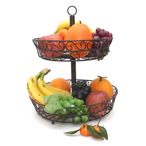 Corbeille à fruits en fil métallique à 2 niveaux pour fruits, légumes et collations, à poser sur comptoir - Product Image 5