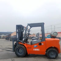 Chariot élévateur robuste 2 3 4 5 6 7 8 T, hauteur de levage 3-7 m, avec déplaceur latéral pour utilisation en conteneur, moteur propane EPA, essence et gaz
