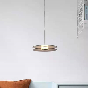 Lustre LED double <span class=keywords><strong>disque</strong></span> en fer, design moderne et créatif, pour salle à manger, vente en gros directe usine - Product Image 3