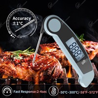 Thermomètre de barbecue numérique à affichage rotatif automatique étanche lecture instantanée compteur de cuisson de la viande four ménage cuisine pliante