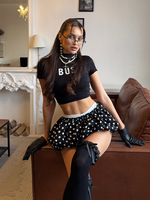 Mini-jupe à pois bulles pour femme, sexy, taille haute, jupe ballon mignonne et bouffante, courte, pour l'esthétique Y2K et le streetwear