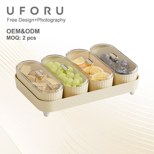 UFORU Bandejas De Comida Personalized Sectioned Plastic Platter Food <strong>Snack</strong> <strong>Trays</strong> - Product Image 1
