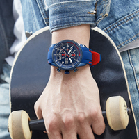Jam Tangan Pria Mini Focus MF0379G Tali Silikon Mewah Jam Tangan Pria Tahan Air Fashion Sport Chronograph Quartz