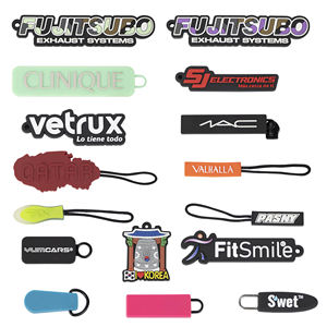 Tiradores de cremallera de silicona con logotipo personalizado Tiradores de cremallera de goma de Pvc suave con logotipo personalizado para bolsos/prendas - Product Image 2