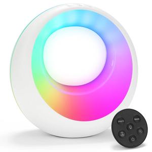 Lámpara de Noche Táctil para Mesita de Noche, Lámpara de Escritorio con Control Remoto, Regulable, Temporizador, Luz Nocturna Pequeña con Cambio de Color RGB - Product Image 2