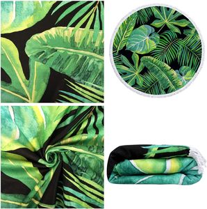 Toalla de Playa de Microfibra Estampada con Diseño de Hojas de Palma Tropicales, con Borlas, de Secado Rápido, Reciclada, para Piscina, Baño, para Mujeres y Hombres - Product Image 2