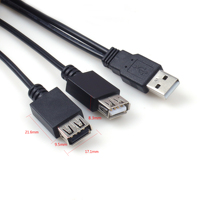 Câble d'extension USB mâle à femelle Transfert de données 2 en 1 et câble multifonctionnel à charge rapide