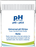 Bandes de papier indicateur de pH universelles personnalisables 0-14 (matériau PET 5mm*110mm) Précision de 0,5 pH 100 bandes/boîte Prise en charge OEM/ODM