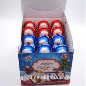 ขายส่งฮาลาลหวานตลกพลาสติกซานตาคลอสแปลกใจช็อคโกแลตไข่กับของเล่น