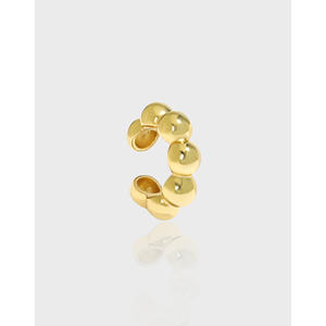 Серьги-манжеты WMET509 из стерлингового серебра 925 пробы с золотым покрытием, высокополированные, для пирсинга уха - Product Image 6