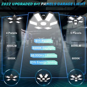 2 paquets <span class=keywords><strong>de</strong></span> plafonnier <span class=keywords><strong>LED</strong></span> <span class=keywords><strong>de</strong></span> <span class=keywords><strong>Garage</strong></span> 200W lampes d'atelier avec 6 panneaux réglables 6500K E26/E27 lampes <span class=keywords><strong>de</strong></span> <span class=keywords><strong>Garage</strong></span> pour atelier <span class=keywords><strong>de</strong></span> grange - Product Image 6