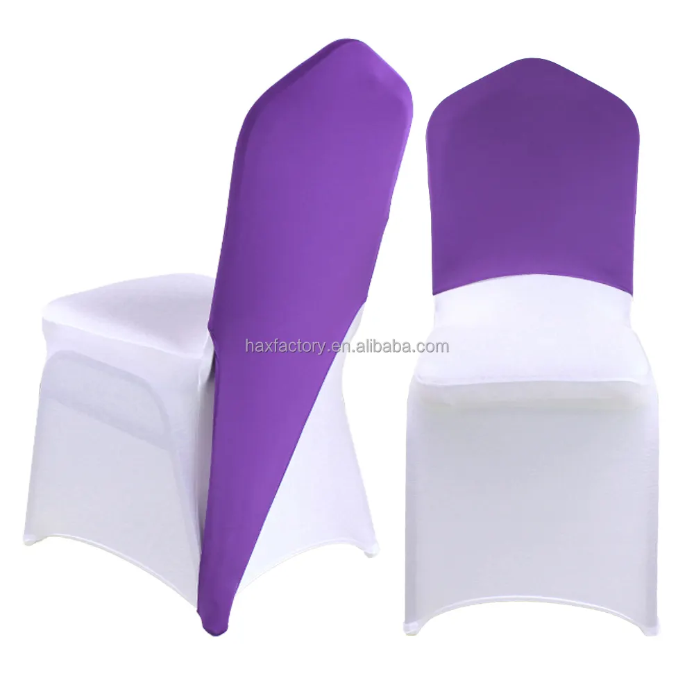 Cappellino per sedia da banchetto viola fasce/cappuccio/cappello per feste