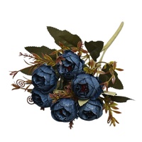 Nouvelles Fleurs Artificielles Durables en Soie à 6 Têtes, Style Automne Austin, Pivoines Rétro Nordiques Vintage pour Décoration de Table à Manger, Hôtel et Fenêtre