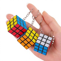 3cm Magische Kubus Sleutelhanger Kleurrijke Mini Sleutelhanger Magische Kubus Educatief Speelgoed Modehanger Kubus Hanger Educatief Speelgoed voor Kinderen