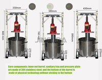 Presse à raisin 36l à usage domestique, Machine à jus manuel, presse à miel hydraulique
