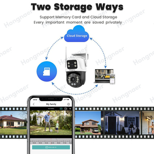 Caméra de sécurité extérieure intelligente WiFi Hongnaer 8MP 4K PTZ, double objectif 360°, application <span class=keywords><strong>ICSee</strong></span>, caméra IP WiFi CCTV sans fil - Product Image 6