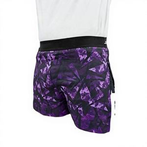 กางเกงชอร์ตยิวยิตสูต่อสู้ MMA แบบมีโลโก้สีม่วงสั่งทำพิเศษ - โพลีเอสเตอร์/คอตตอน แห้งเร็ว ระบายอากาศได้ดี ทรงเข้ารูป - Product Image 1
