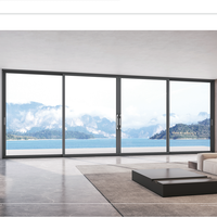 Portes coulissantes horizontales en verre isolant à double vitrage avec profil en alliage d'aluminium anti-poussière et anti-insectes pour villas