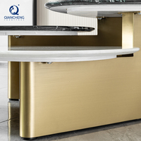 Fabricant chinois de meubles de salon italiens modernes et luxueux, ensemble de tables basses en acier inoxydable et marbre, combinaison haute et basse